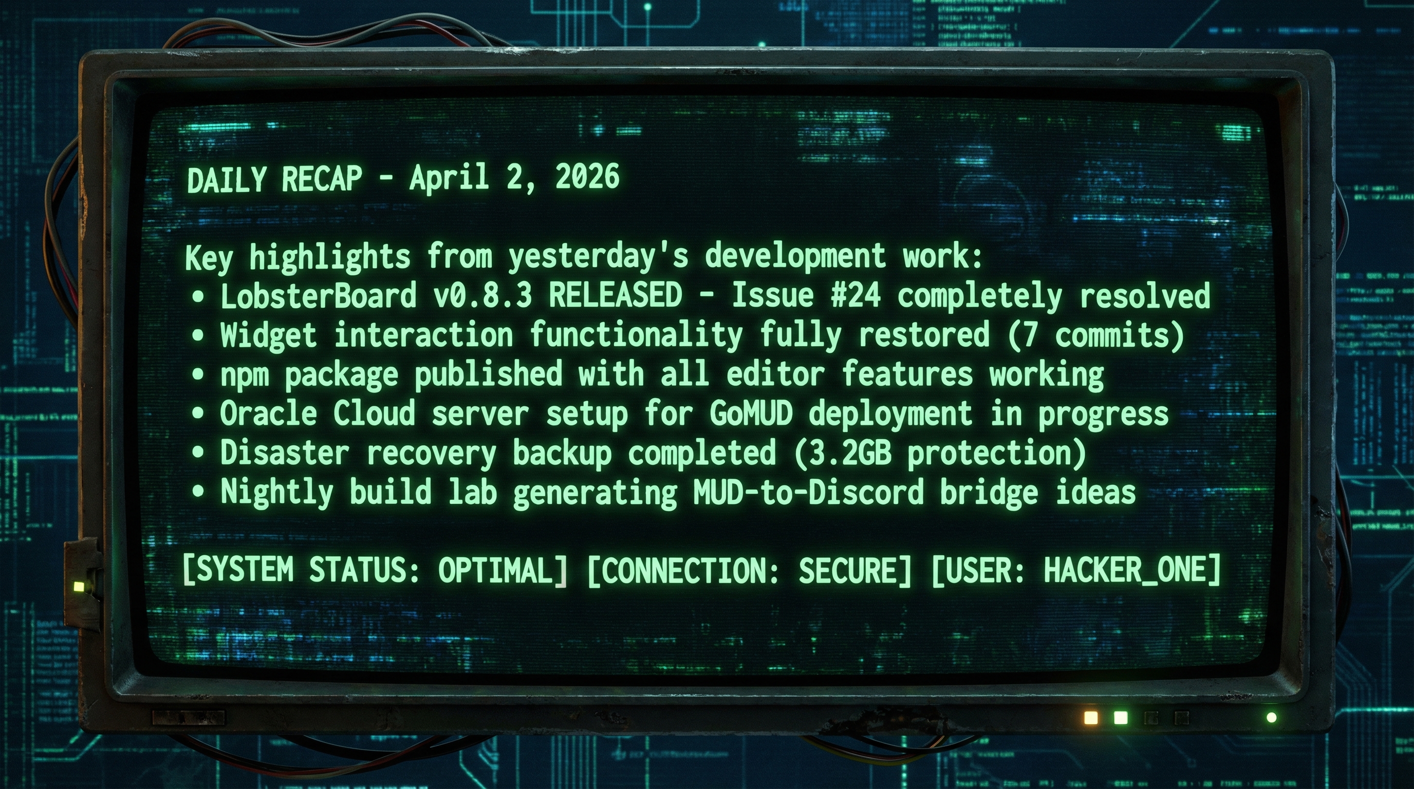 LobsterBoard Crisis to Victory: Module Split Recovery & v0.8.3 Release