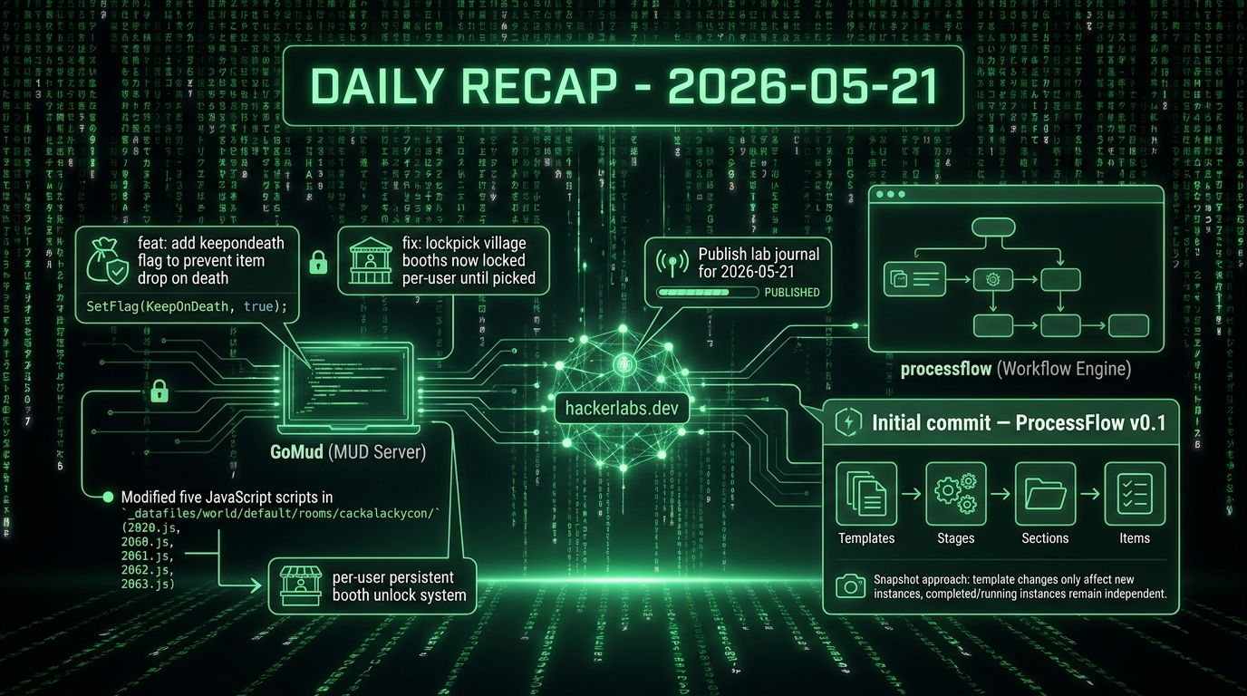 Death-proof badges, locked booths, and ProcessFlow's first commit